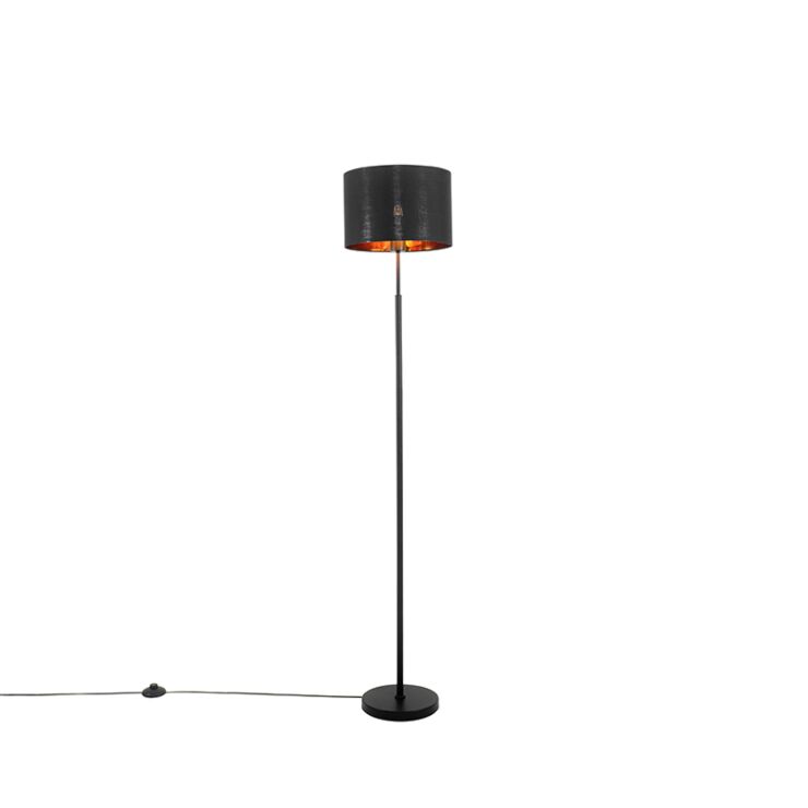 Modern floor lamp black with gold