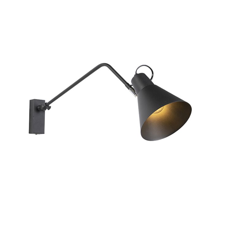 Design wall lamp black adjustable